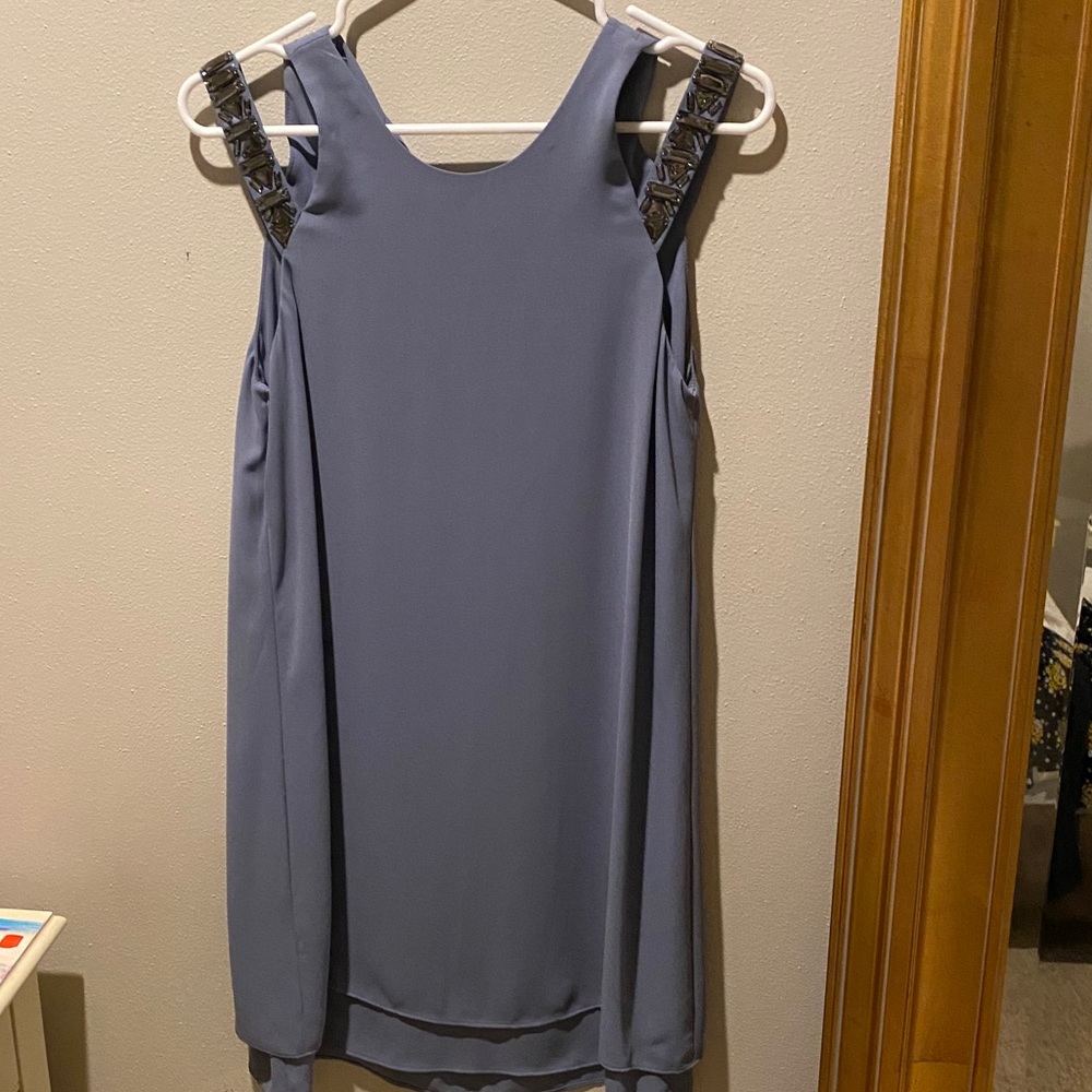 BCBG dress with off the shoulder sequence